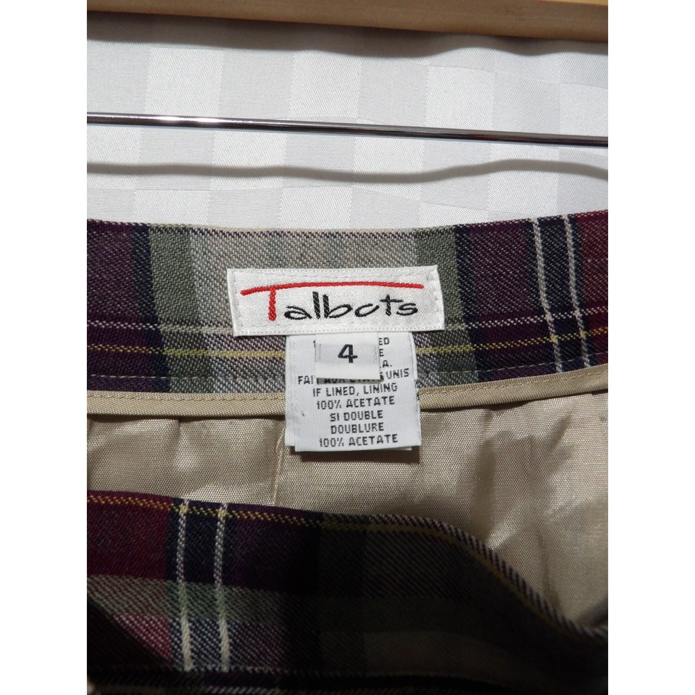 TALBOTS Vintage Wool Plaid Wrap Skirt | 4 - Picture 7 of 8